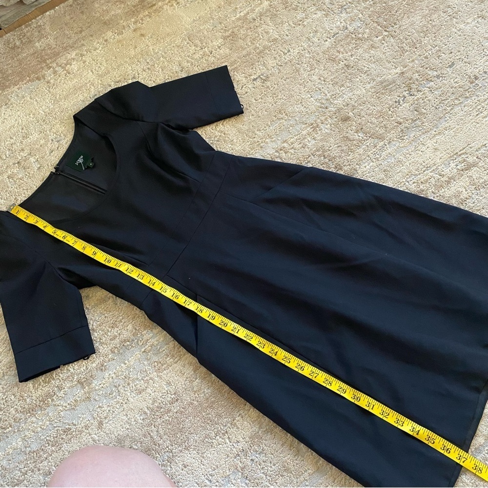 J. Crew Caryn Dress 100% Wool Solid Black Short Length and Sleeves Business: 4 - Picture 8 of 9